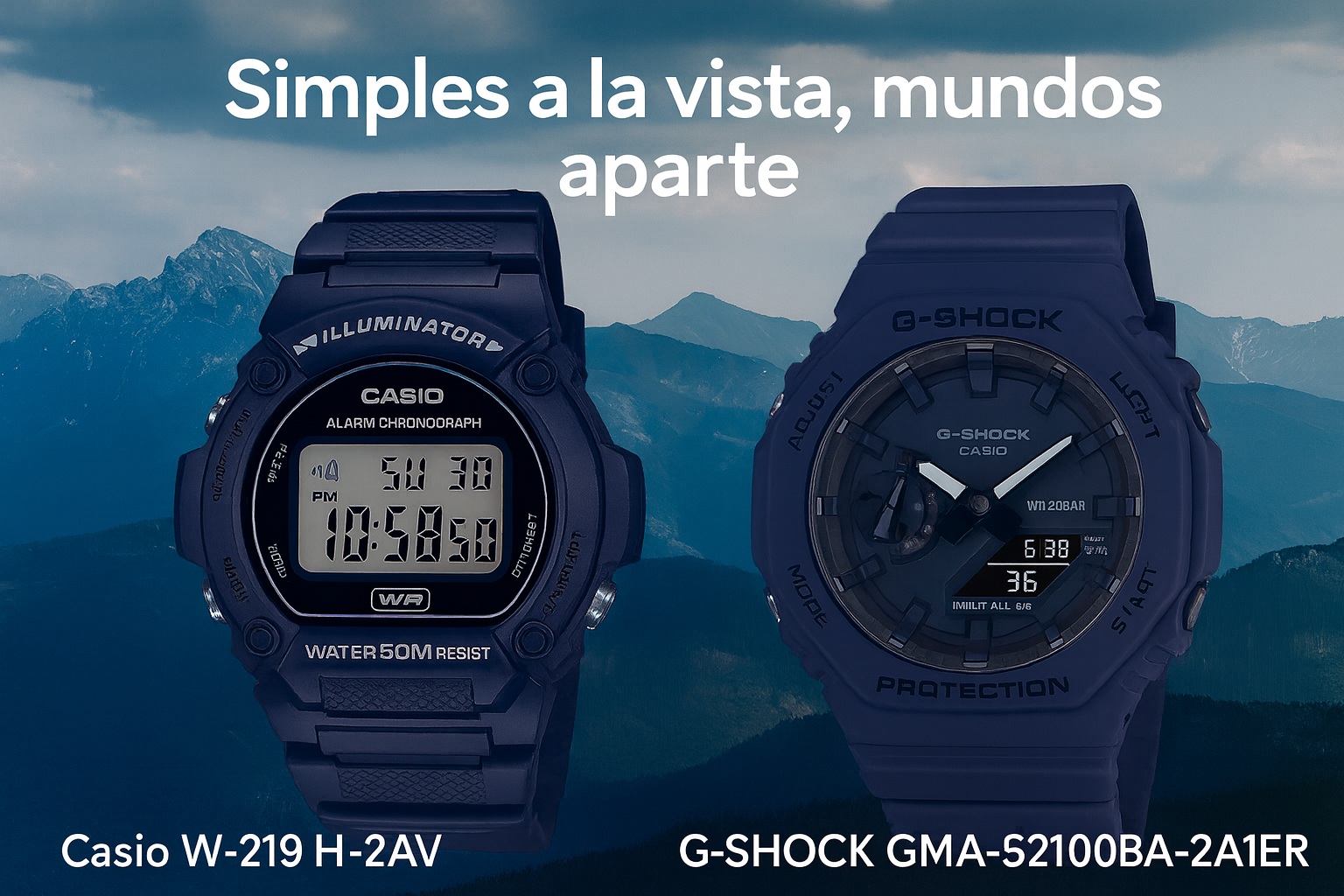 Casio W-219H vs G-SHOCK GMA-S2100BA